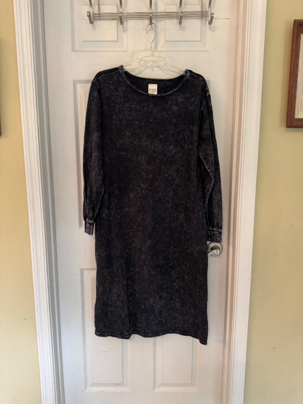 People of Leisure Taylor Organic Cotton Dress Long Sleeve Marble Washed Medium